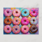 Donuts Farbenfrohe moderne Abstrakte Kunst Postkarte (Vorderseite)
