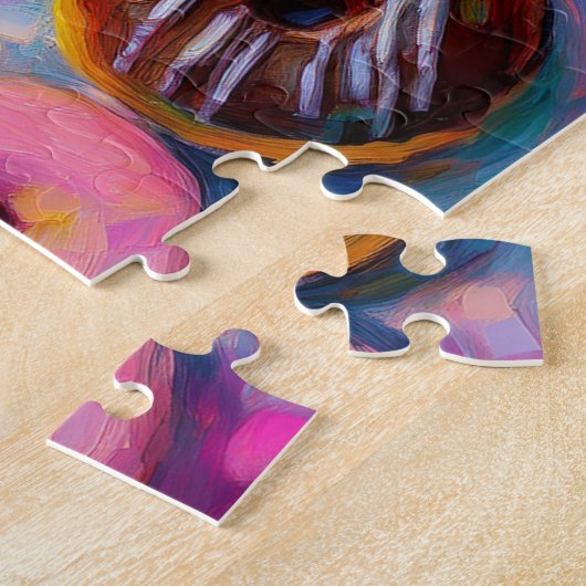 Donuts Farbenfrohe moderne Abstrakte Kunst Puzzle (Seite)