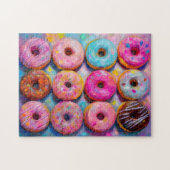 Donuts Farbenfrohe moderne Abstrakte Kunst Puzzle (Horizontal)