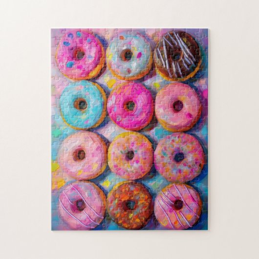 Donuts Farbenfrohe moderne Abstrakte Kunst Puzzle (Vertikal)
