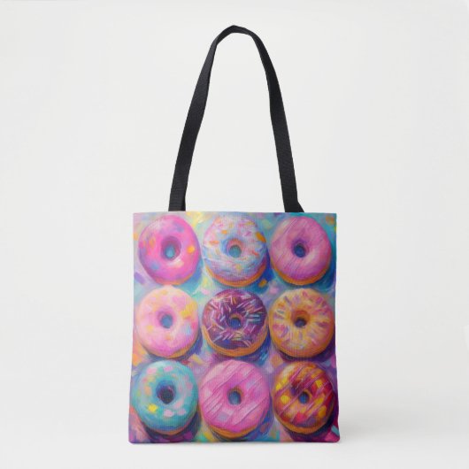 Donuts Farbenfrohe moderne Abstrakte Kunst Tasche (Vorderseite)