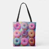 Donuts Farbenfrohe moderne Abstrakte Kunst Tasche (Rückseite)