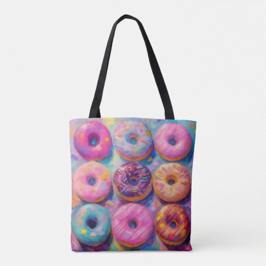 Donuts Farbenfrohe moderne Abstrakte Kunst Tasche (Rückseite)