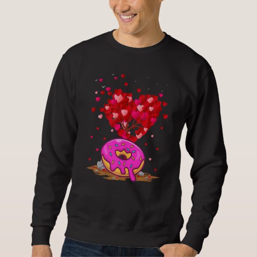 Donuts Fast Food Lover Herzform Donuts Valentin Sweatshirt (Vorderseite)