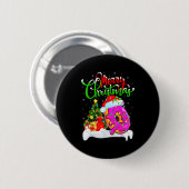 Donuts Food Lover Xmas Decorations Santa Donuts Ch Button (Vorne & Hinten)