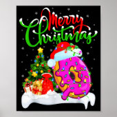 Donuts Food Lover Xmas Decorations Santa Donuts Ch Poster (Vorne)