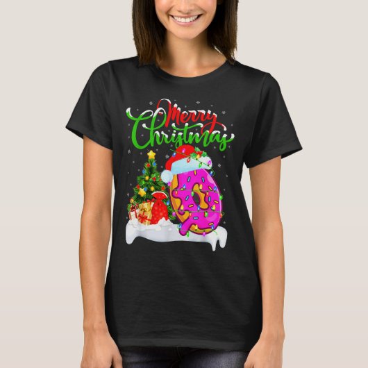 Donuts Food Lover Xmas Decorations Santa Donuts Ch T-Shirt (Vorderseite)