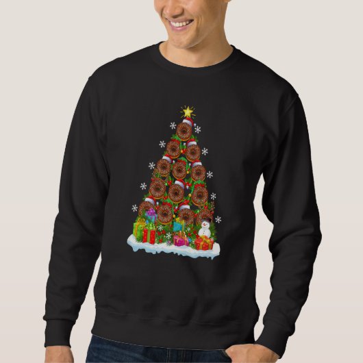 Donuts Food Xmas Holiday Santa Donuts Christmas T Sweatshirt (Vorderseite)