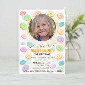 Donuts Foto Einladung (Stehend Vorderseite)