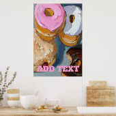Donuts fügt Textposter hinzu Poster (Küche)
