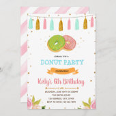 Donuts Geburtstagsfeier Einladung (Vorne/Hinten)