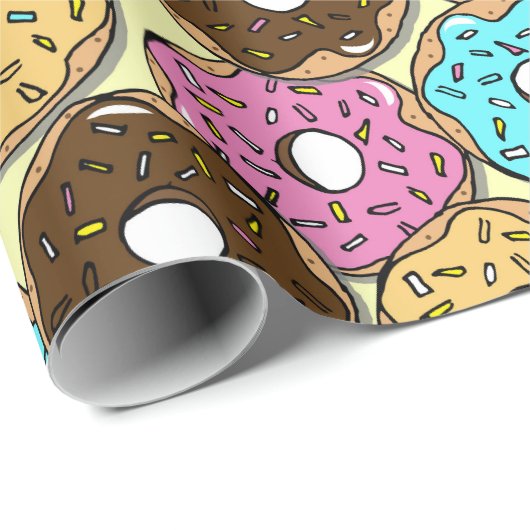 Donuts Gemustert Geburtstag Geschenkpapier (Rolleneckpunkt)