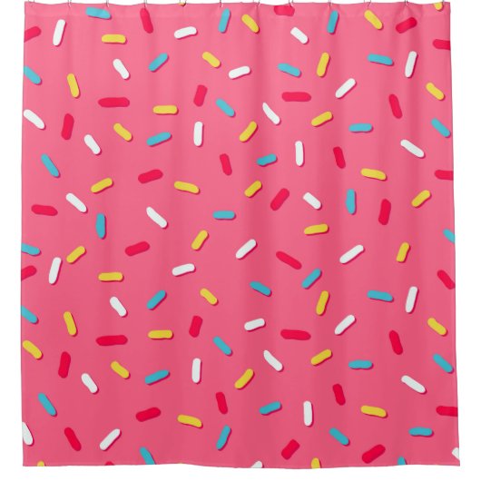 Donut's Glaze nahtlos Muster, rosa Hintergrund, t Duschvorhang (Vorderseite)