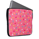 Donut's Glaze nahtlos Muster, rosa Hintergrund, t Laptopschutzhülle (Vorne Rechts)