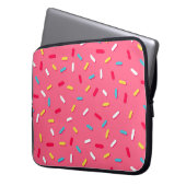 Donut's Glaze nahtlos Muster, rosa Hintergrund, t Laptopschutzhülle (Vorderseite Links)