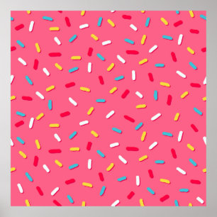 Donut's Glaze nahtlos Muster, rosa Hintergrund, t Poster