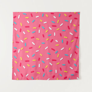 Donut's Glaze nahtlos Muster, rosa Hintergrund, t Wandteppich
