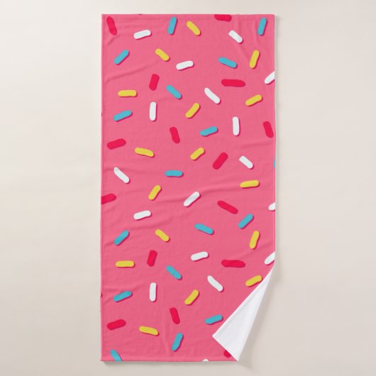 Donut's glaze seamless pattern, pink background, t badehandtuch (Badehandtuch)