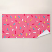 Donut's glaze seamless pattern, pink background, t badehandtuch (Badehandtuch)