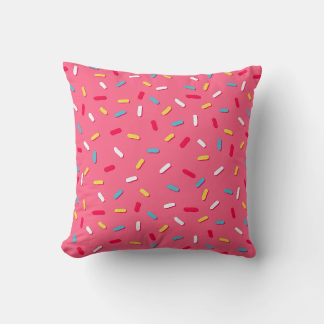 Donut's glaze seamless pattern, pink background, t kissen (Vorderseite)