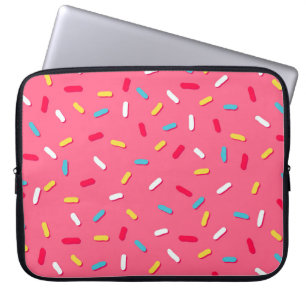 Donut's glaze seamless pattern, pink background, t laptopschutzhülle