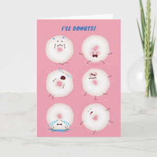 Donuts Go Nuts Valentine's Day Card Dankeskarte