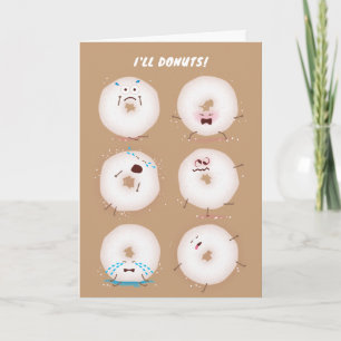 Donuts Go Nuts Valentine's Day Card Dankeskarte