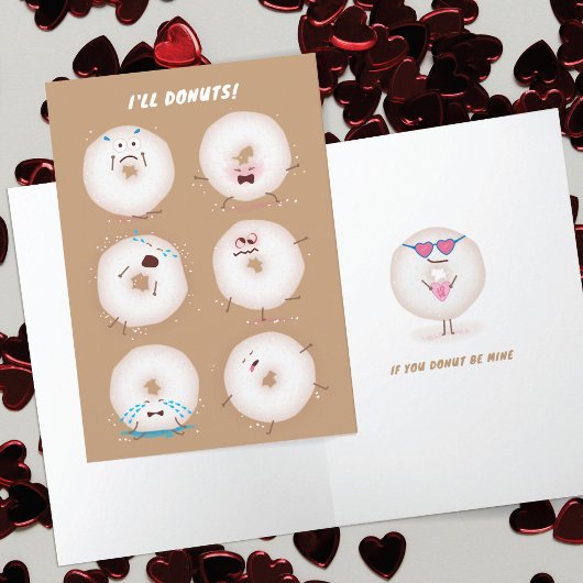 Donuts Go Nuts Valentine's Day Card Dankeskarte