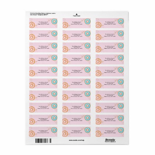 Donuts Gold Sprinkles Rosa Rücksendeadresse (Vorne)