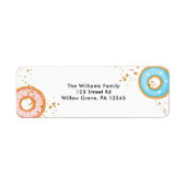 Donuts Gold Sprinkles Rosa Rücksendeadresse Etiket (Vorne)