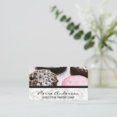 Donuts | Goldmarmor | Leder-Upholster Treuekarte (Stehend Vorderseite)