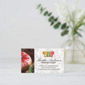 Donuts | Goldweißer Marmor | Koch-Hutlogo Visitenkarte (Stehend Vorderseite)