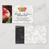 Donuts | Goldweißer Marmor | Koch-Hutlogo Visitenkarte (Vorne/Hinten)