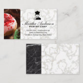 Donuts | Goldweißer Marmor | Schwarzer Marmor Visitenkarte (Vorne/Hinten)