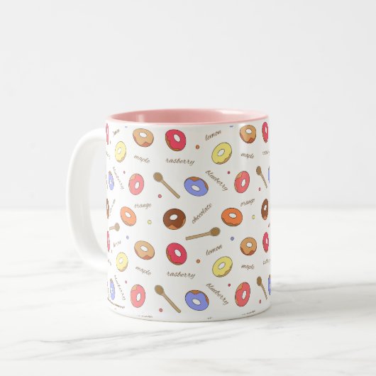 Donuts Homemade 11 oz Zwei-Tonen-Tasse Zweifarbige Tasse (Vorderseite Links)