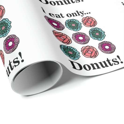 Donuts Ich esse nur Donuts Geschenkpapier (Rolleneckpunkt)