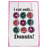 Donuts Ich esse nur Donuts Mittlere Geschenktüte (Rückseite)