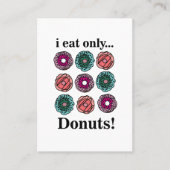 Donuts Ich esse nur Donuts Visitenkarte (Vorderseite)