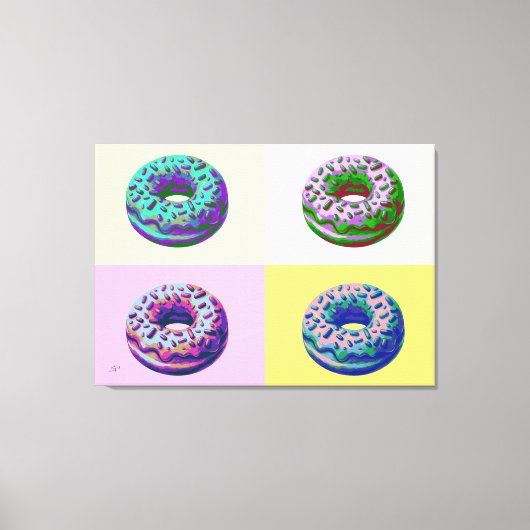 Donuts im Retro-Stil Pop-Art Leinwanddruck (Vorderseite)