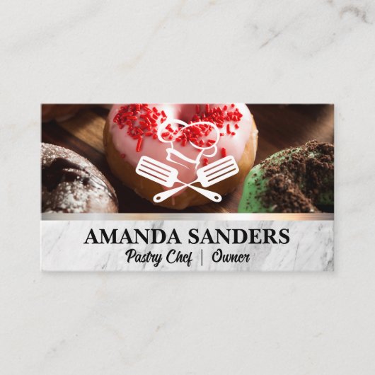 Donuts | Koch Spatula-Logo Visitenkarte (Vorderseite)