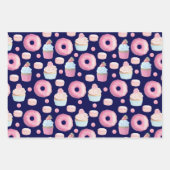Donuts, Kuchen und Makaronen Geschenkpapier Set (Vorderseite)
