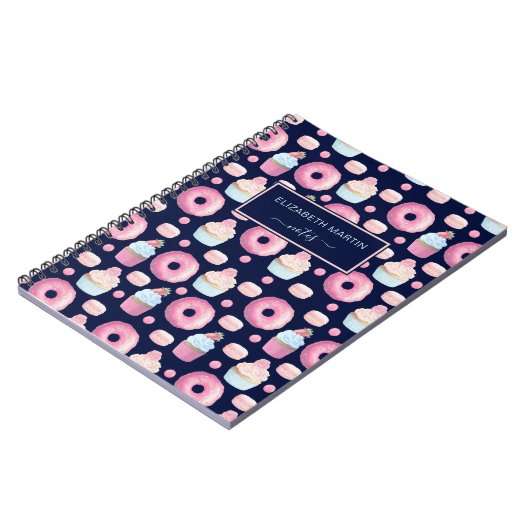 Donuts, Kuchen und Makaronen Notizblock (Linke Seite)