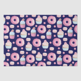 Donuts, Kuchen und Makaronen Seidenpapier