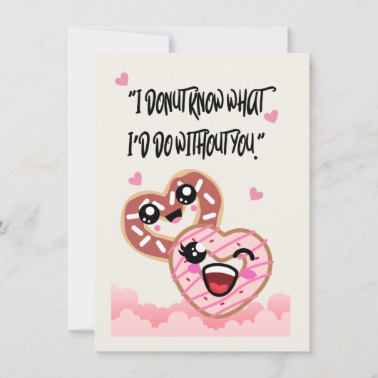 Donuts Liebe Valentine Feiertagskarte (Vorderseite)