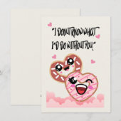 Donuts Liebe Valentine Feiertagskarte (Vorne/Hinten)