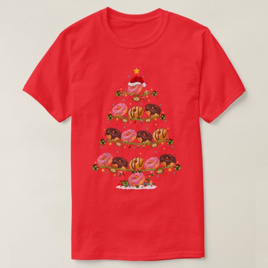 Donuts Lover Xmas Lighting Santa Donuts Weihnachte T-Shirt (Design vorne)