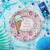Donuts Macarons Cupcake Ice Creme Custom Geburtsta Pappteller (Party)