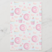 Donuts Macarons und Cupcake Muster Briefpapier (Vorderseite)