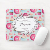 Donuts Macarons und Cupcake Whimsical Personalisie Mousepad (Mit Mouse)