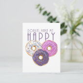 Donuts machen mich glücklich postkarte (Stehend Vorderseite)